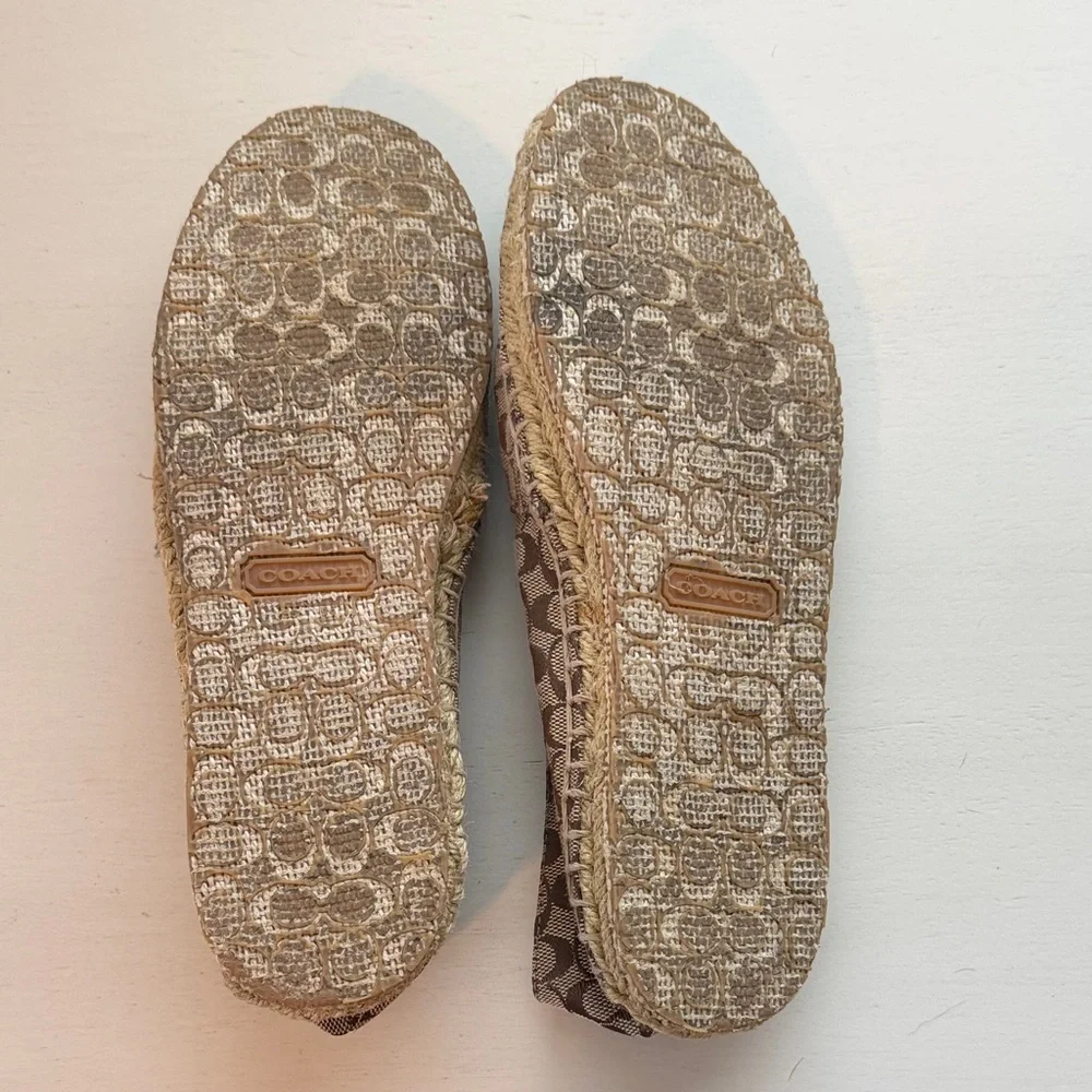 Coach Signature Canvas Espadrille Flats in Brown